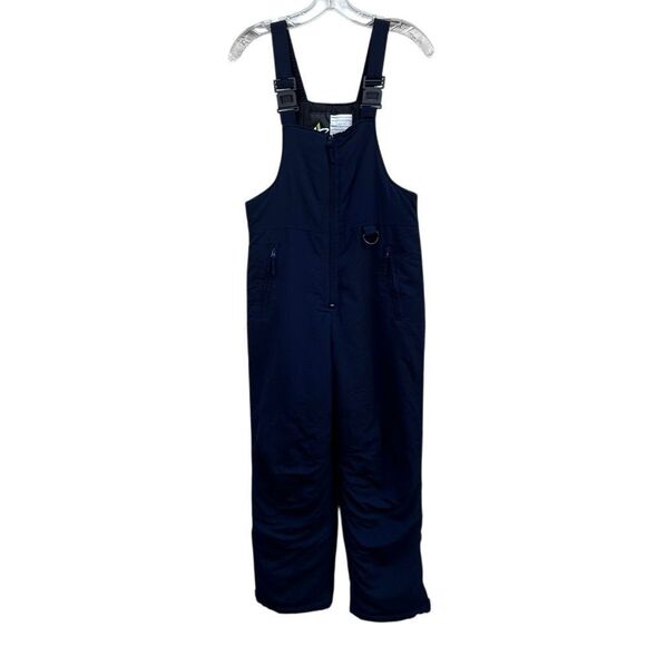 Vintage Athletech Bib Jumpsuit Overalls Ski Pants Snowsuit Large Navy Blue - Picture 1 of 12